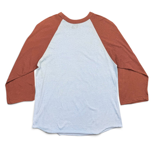 1970s Baby Blue and Brown Baseball T Shirt