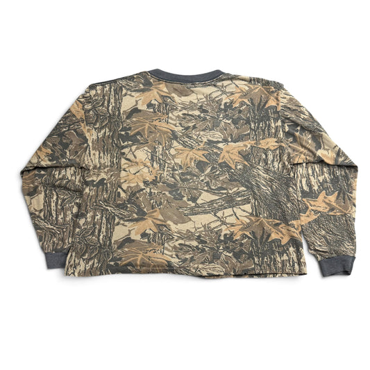 1980s Camo Long Sleeve Pocket T Shirt - A BOX