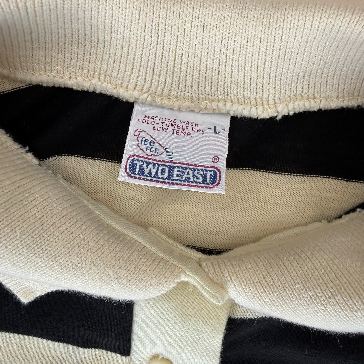 1980s Striped Long Sleeve T Shirt