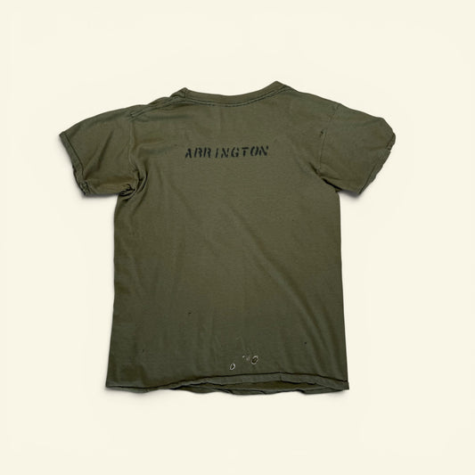 1960s Olive Distressed Military Stencil T Shirt