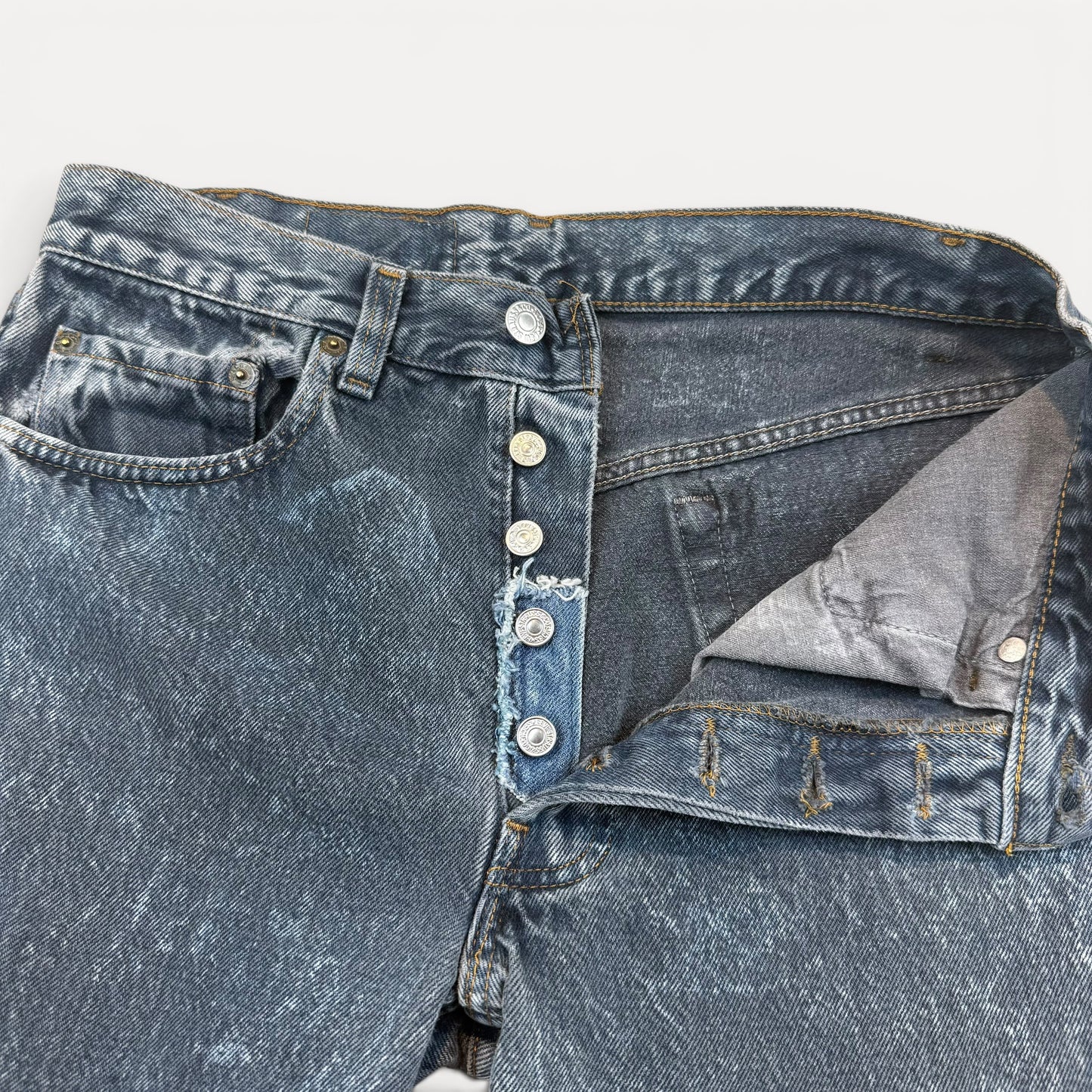 1980s Washed Black/Grey/Blue Levis 501