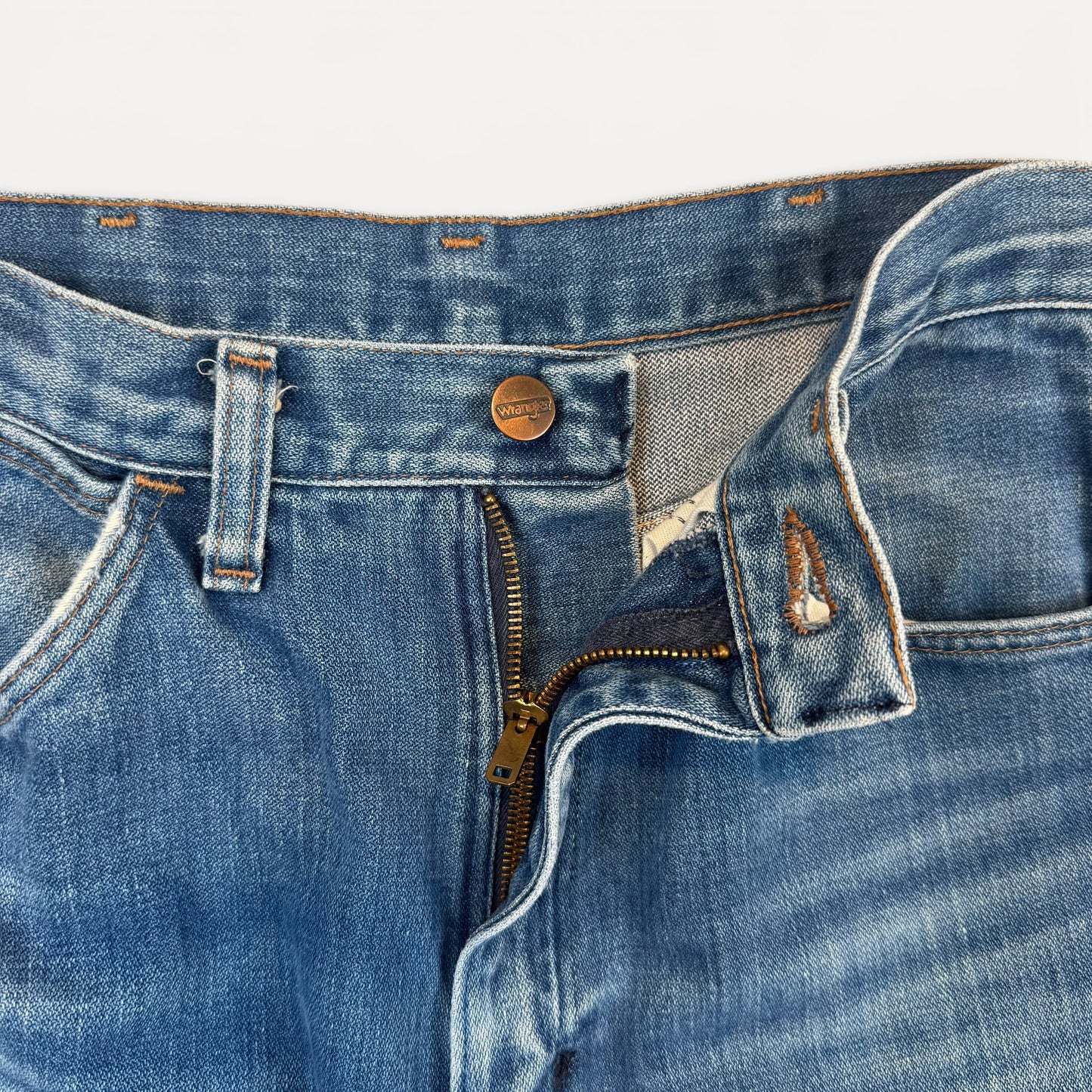 1970s Repaired Wrangler Boot Cut Denim Jeans