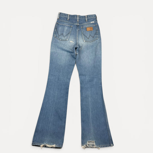 1970s Repaired Wrangler Boot Cut Denim Jeans