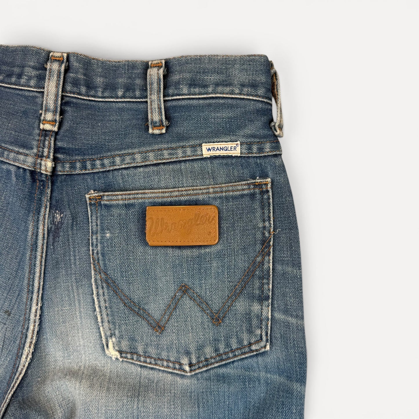 1970s Repaired Wrangler Boot Cut Denim Jeans