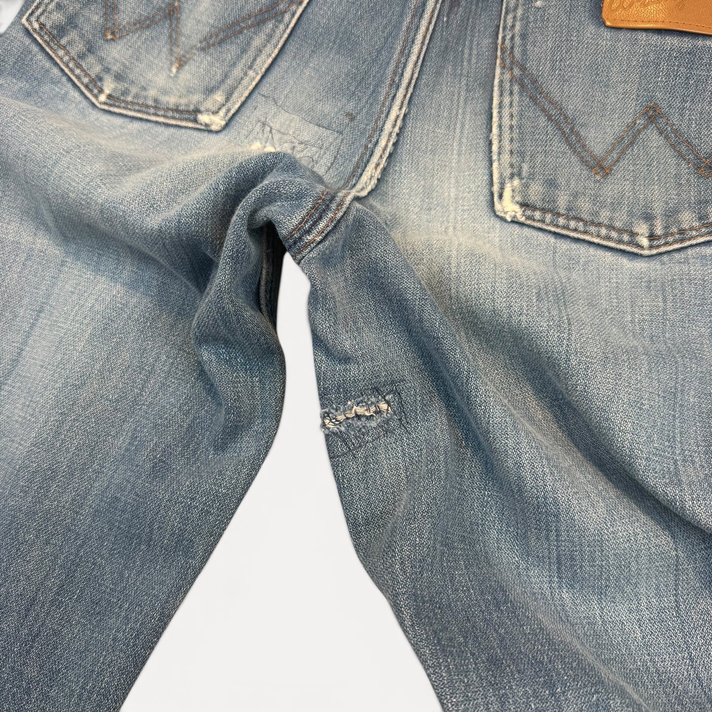 1970s Repaired Wrangler Boot Cut Denim Jeans