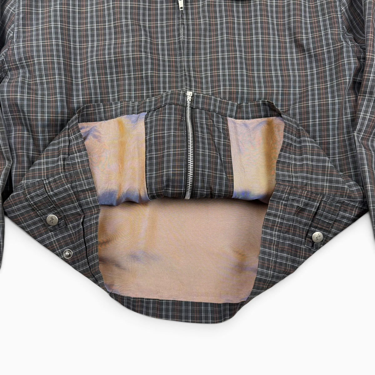 1970s Plaid Zip Up Jacket