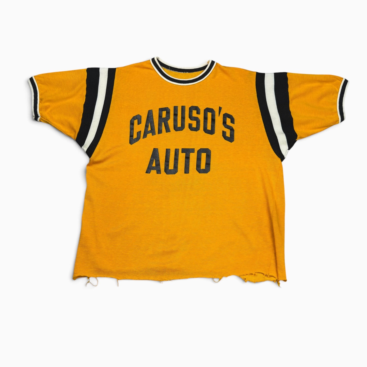 1950s Yellow Caruso's Auto Jersey T Shirt - Personal Collection Piece