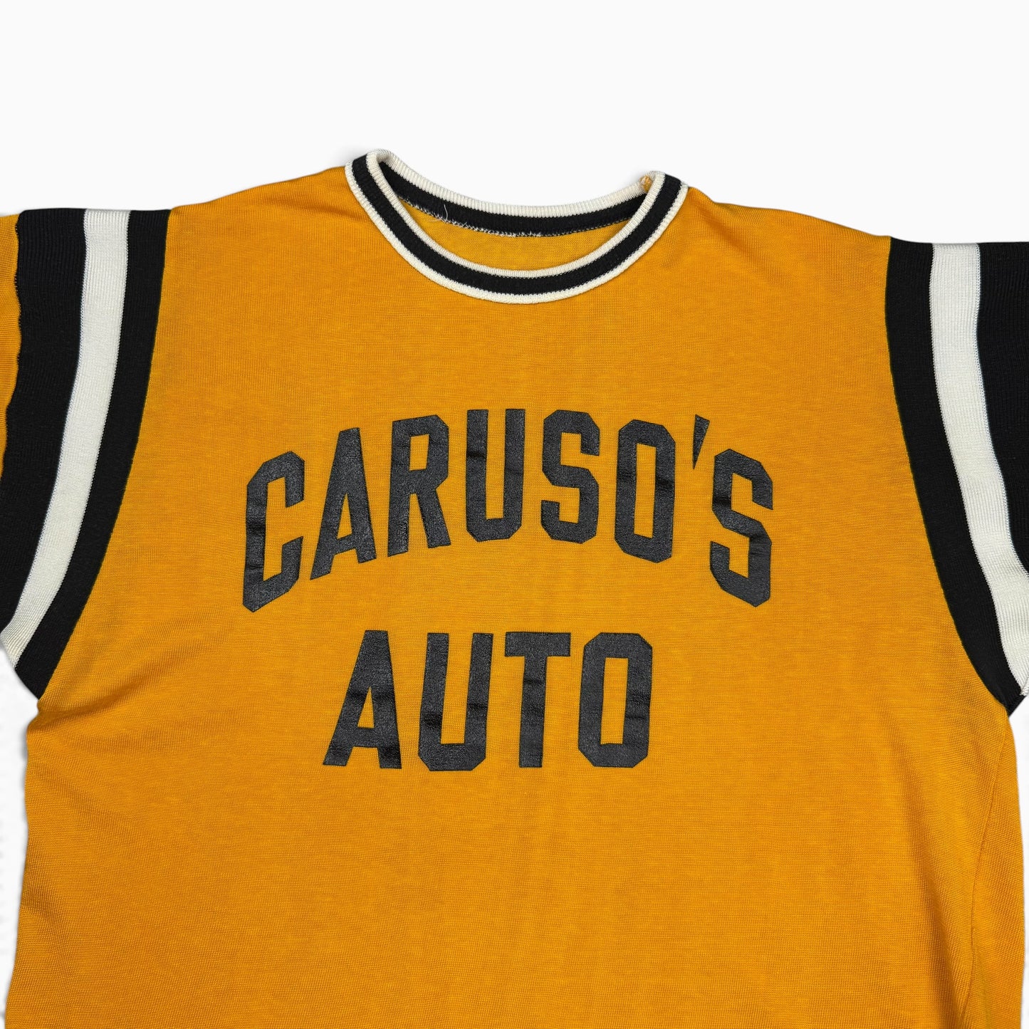 1950s Yellow Caruso's Auto Jersey T Shirt - Personal Collection Piece