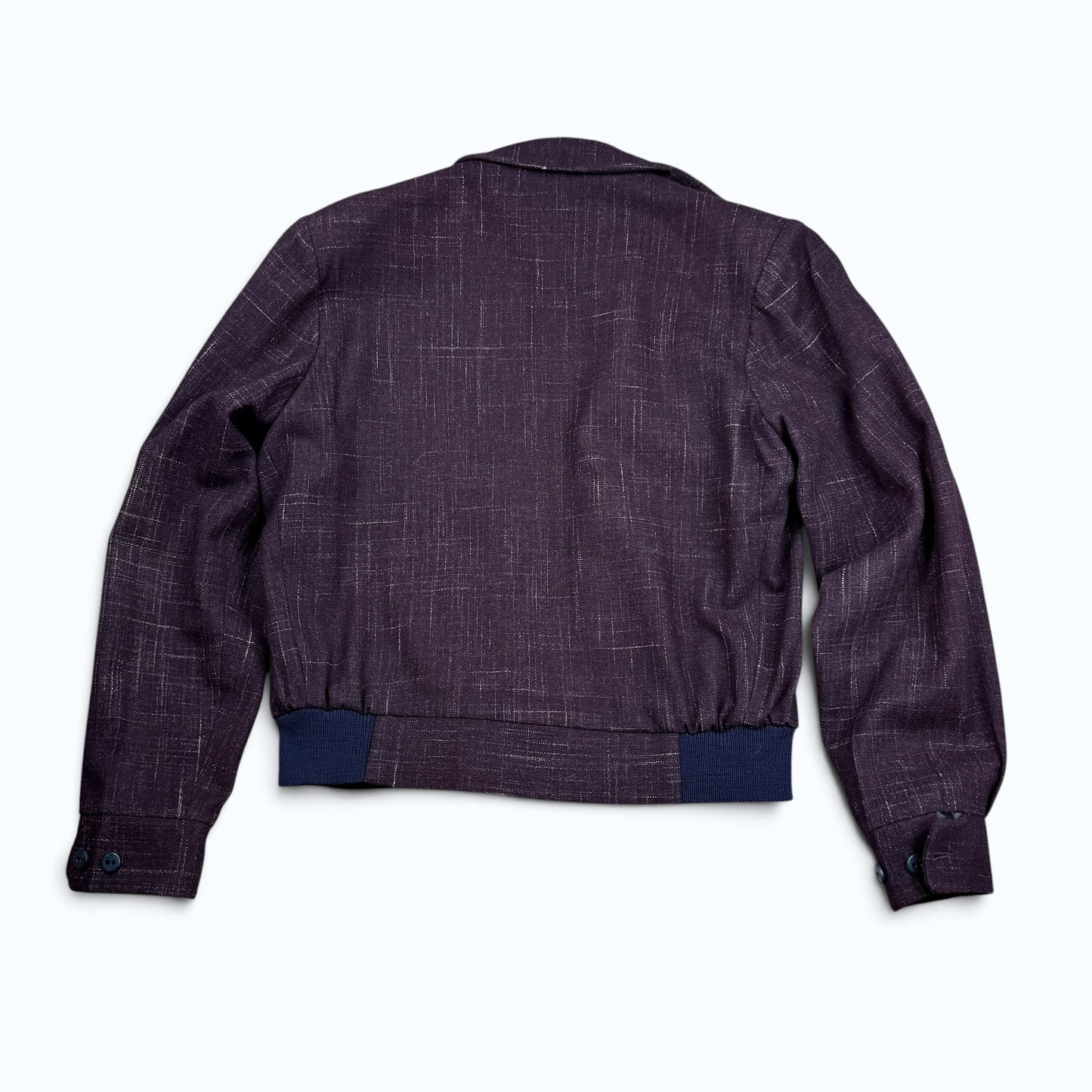 1950s Dark Purple Rockabilly Wool Zip Up Jacket