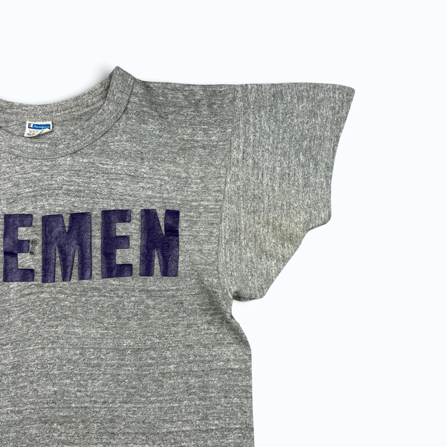 1970s Heather Grey Axemen Champion Blue Bar T Shirt
