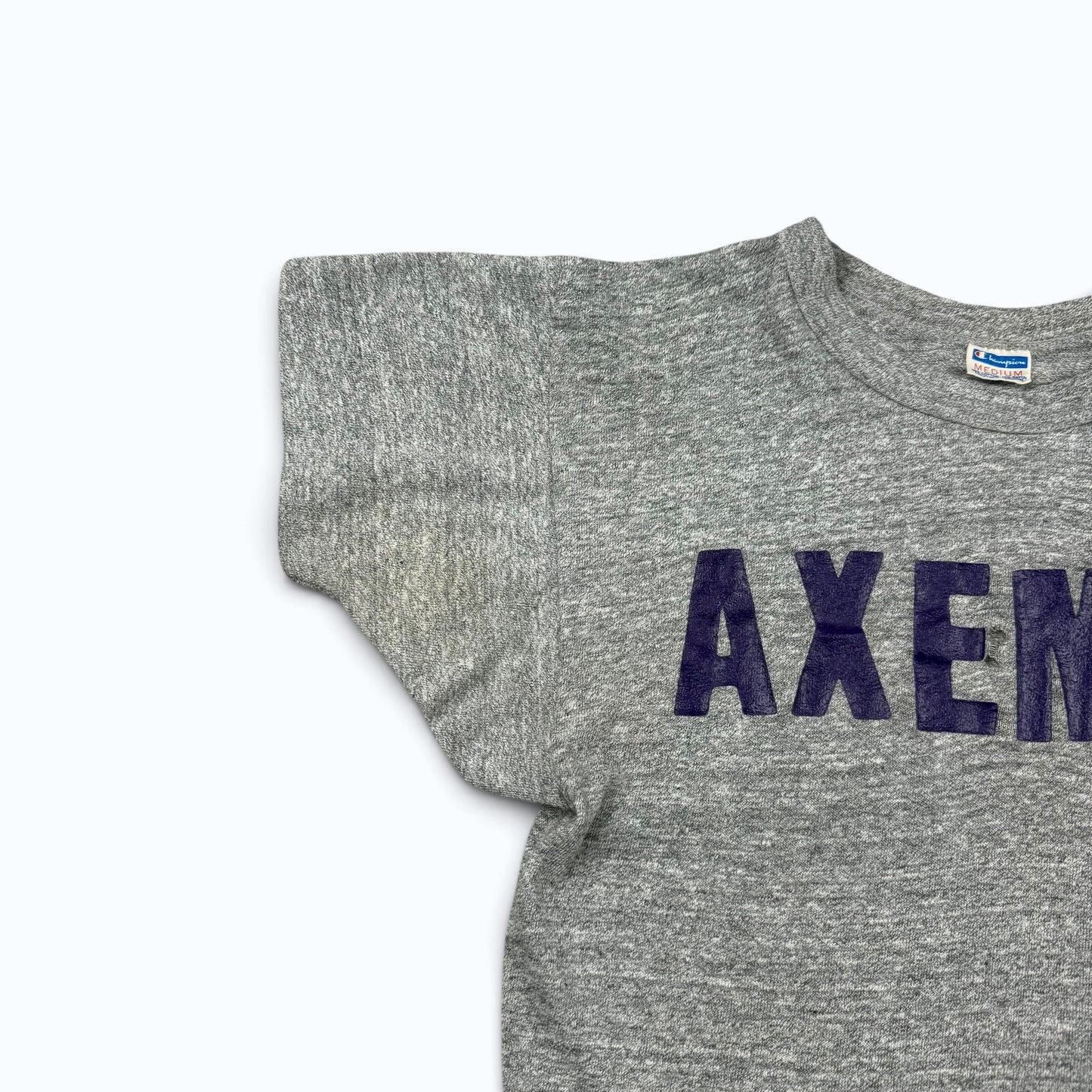 1970s Heather Grey Axemen Champion Blue Bar T Shirt