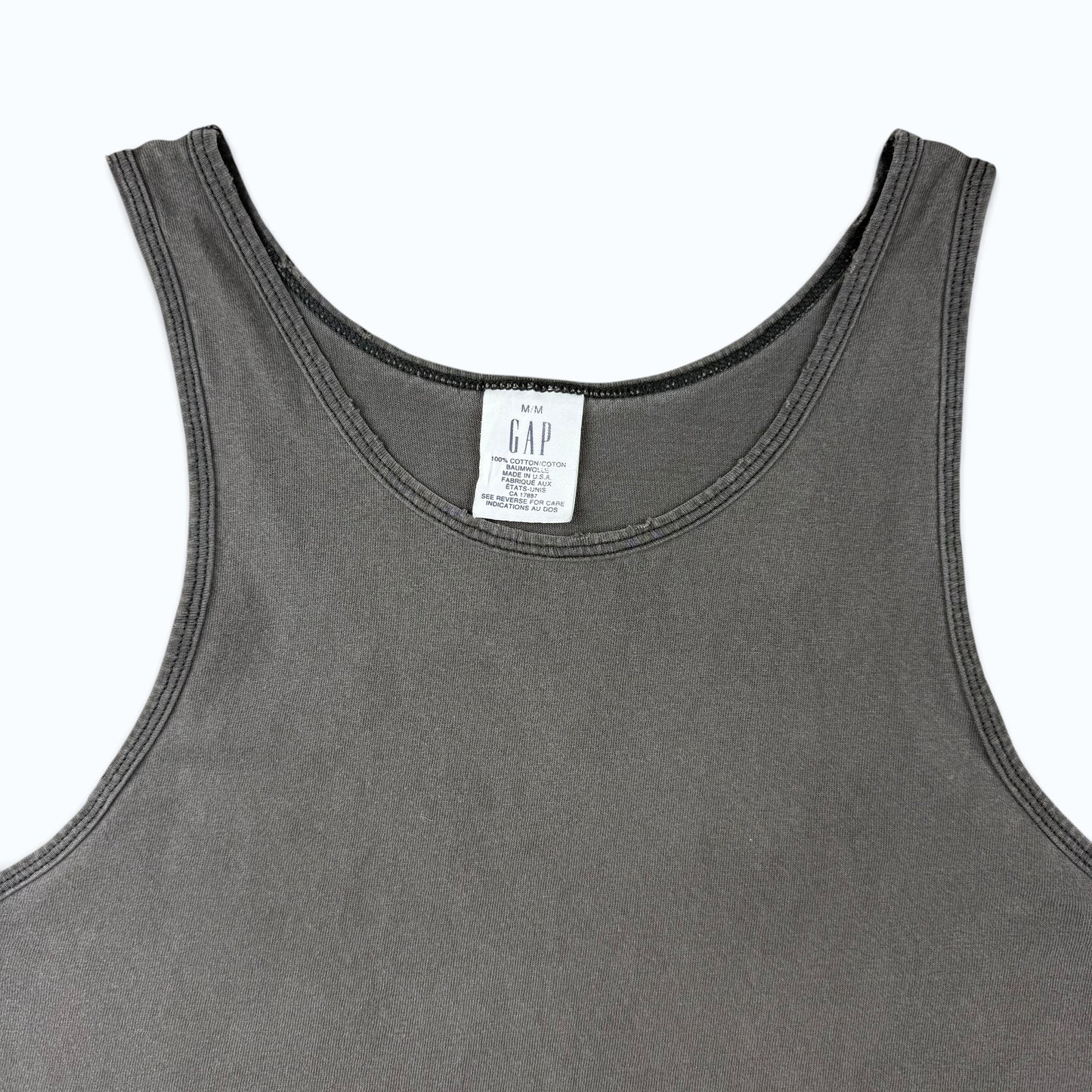1990s Faded Black Tank Top by Gap