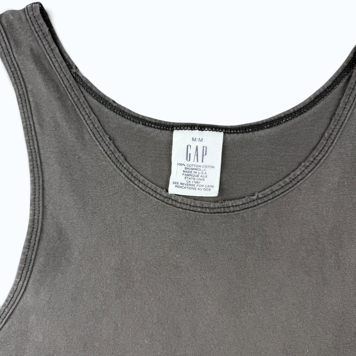 1990s Faded Black Tank Top by Gap