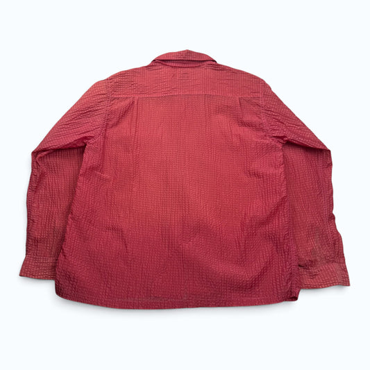 1950s Sheer Textured Maroon Loop Collar