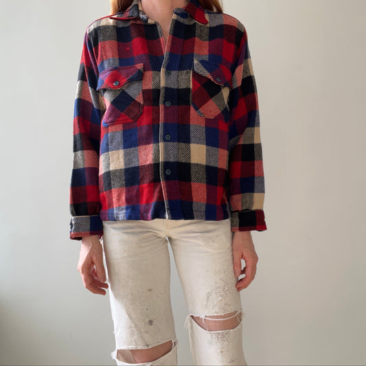 1940s/50s Plaid Wool Flannel - Single Owner