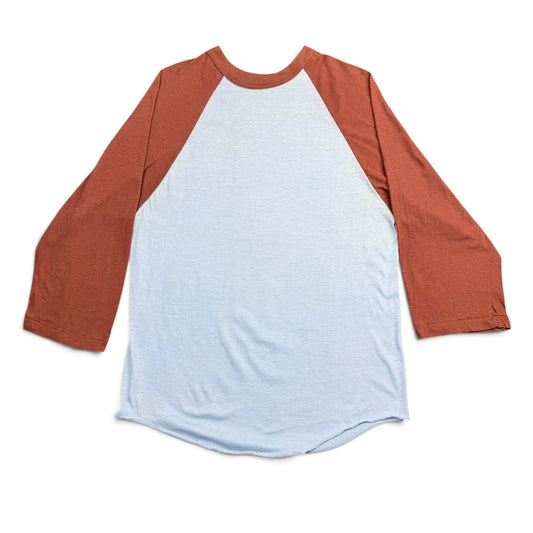 1970s Baby Blue and Brown Baseball T Shirt