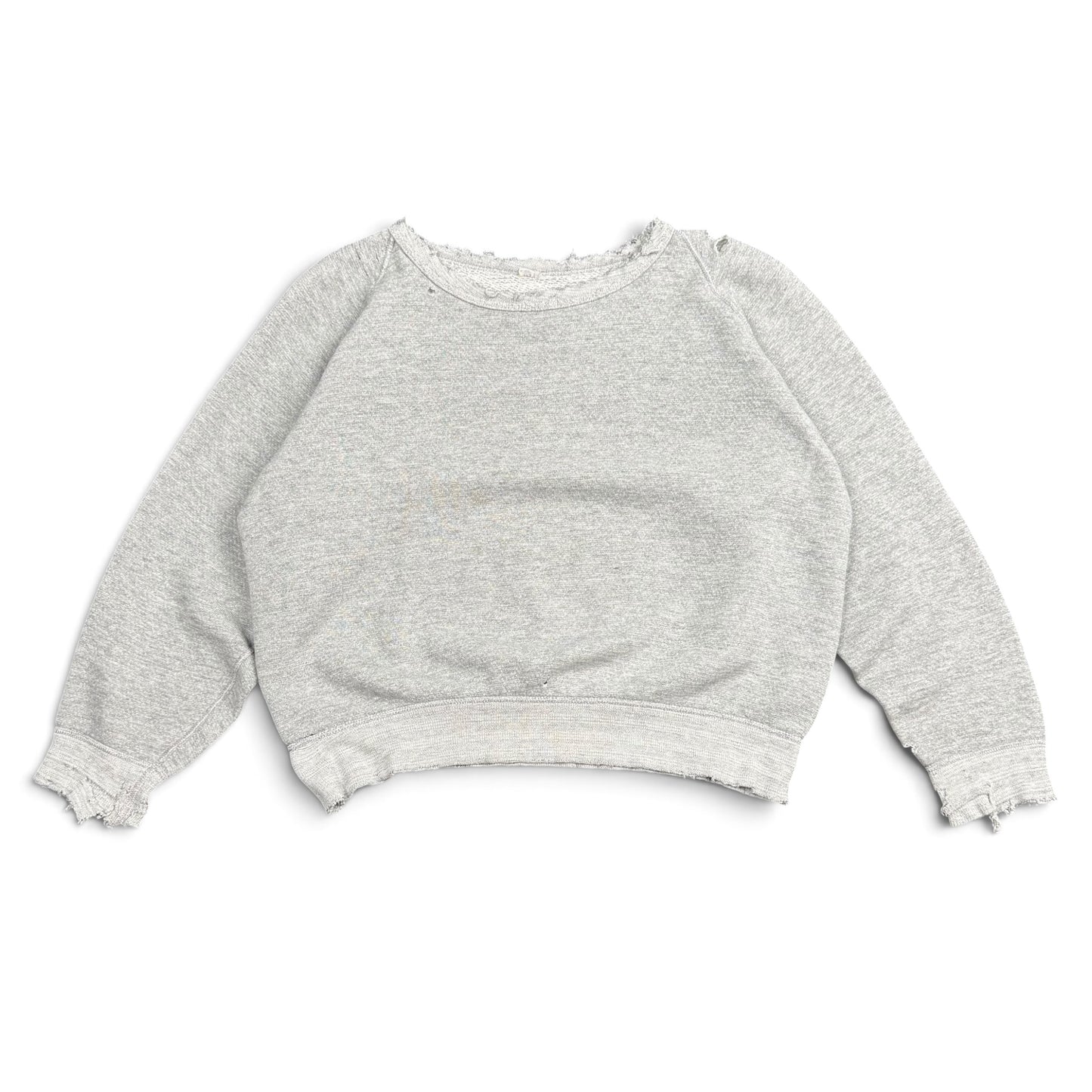 1960s Distressed Grey Raglan Sweatshirt - DCQL
