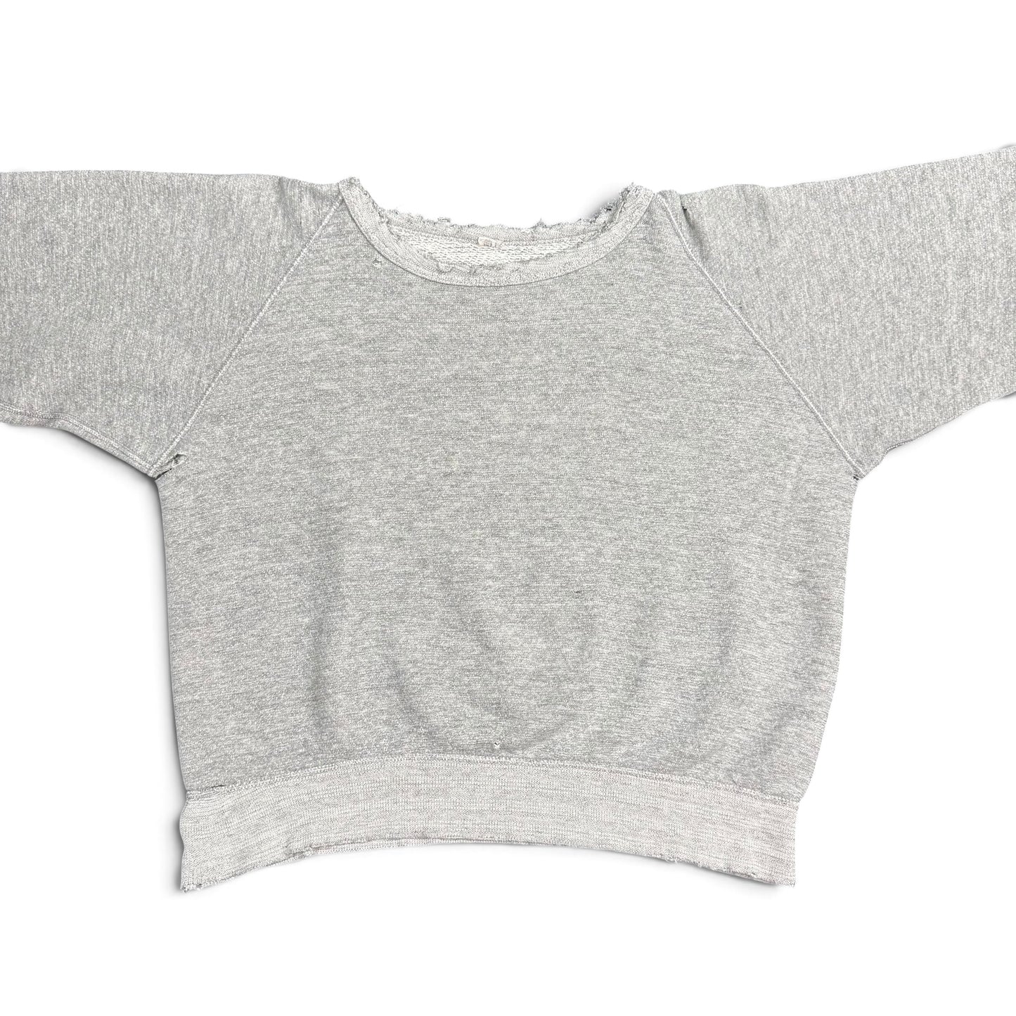 1960s Distressed Grey Raglan Sweatshirt - DCQL