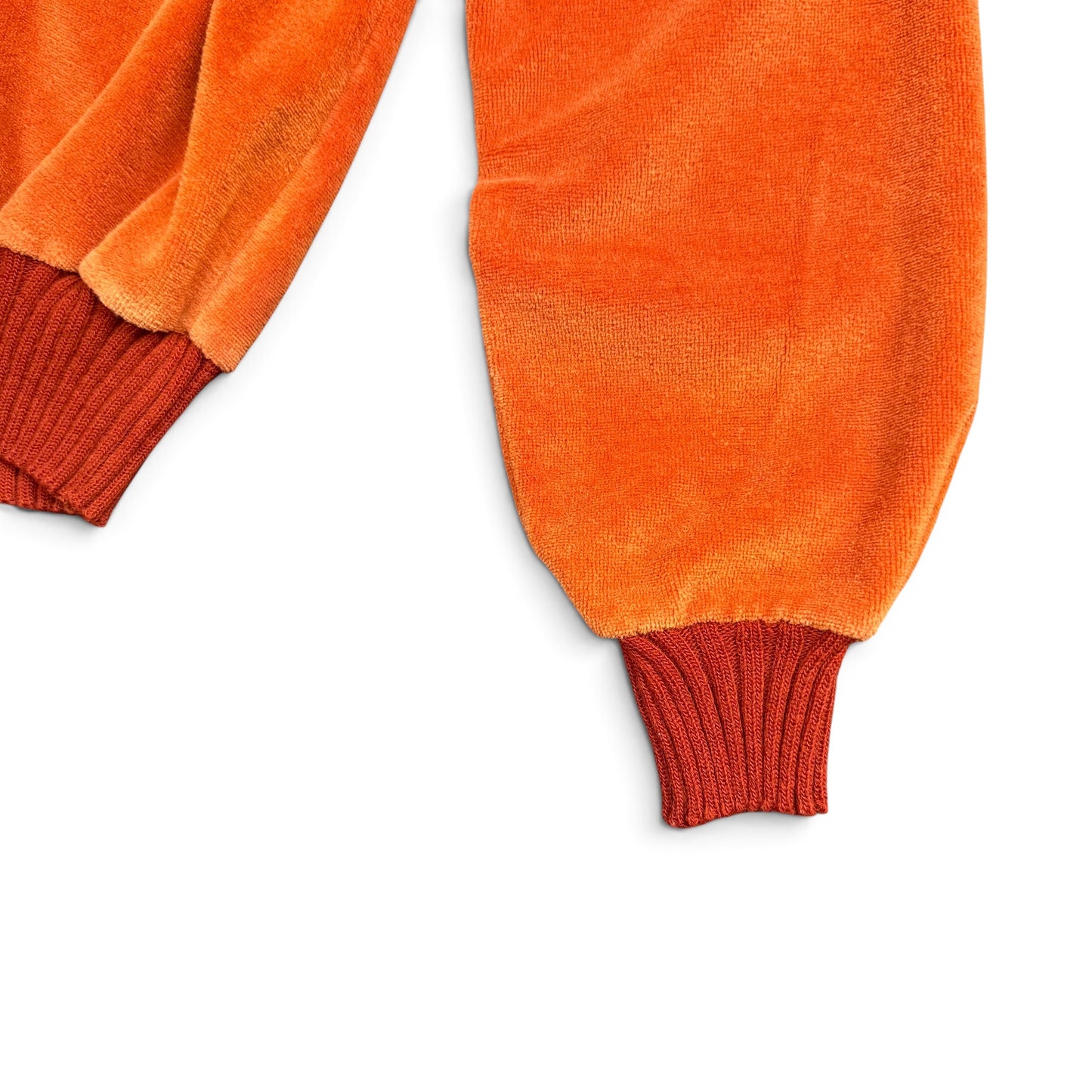 1970s Two Tone Rust Orange Sweatshirt - Velour