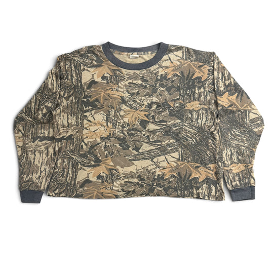 1980s Camo Long Sleeve Pocket T Shirt - A BOX