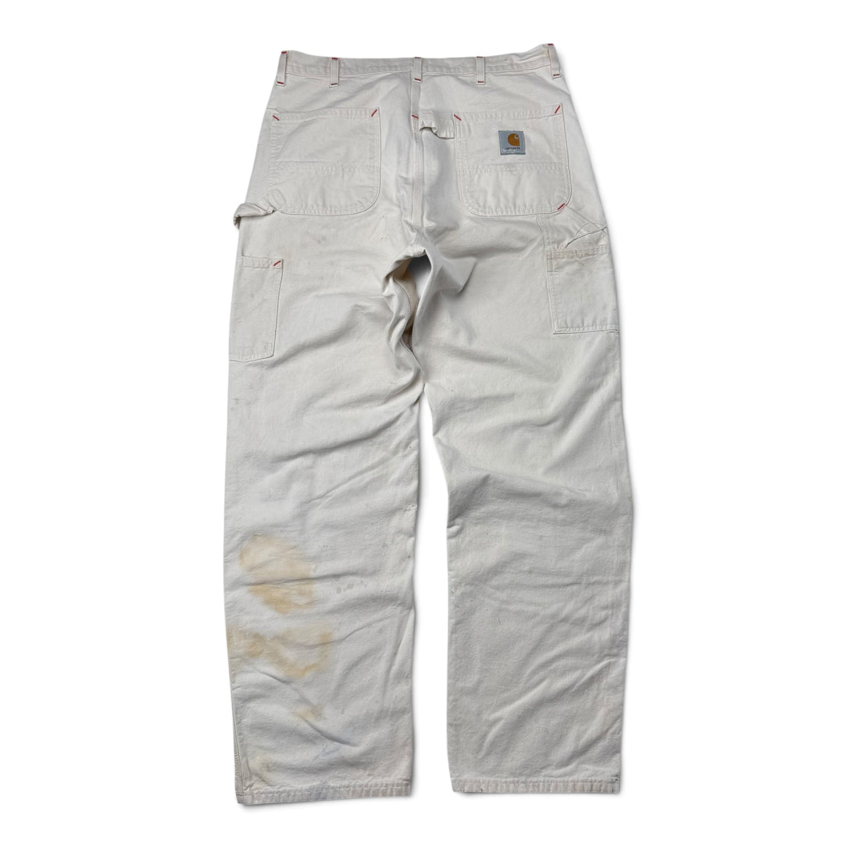 1970s/80s Cream Carhartt Paint Splattered Carpenter Pants