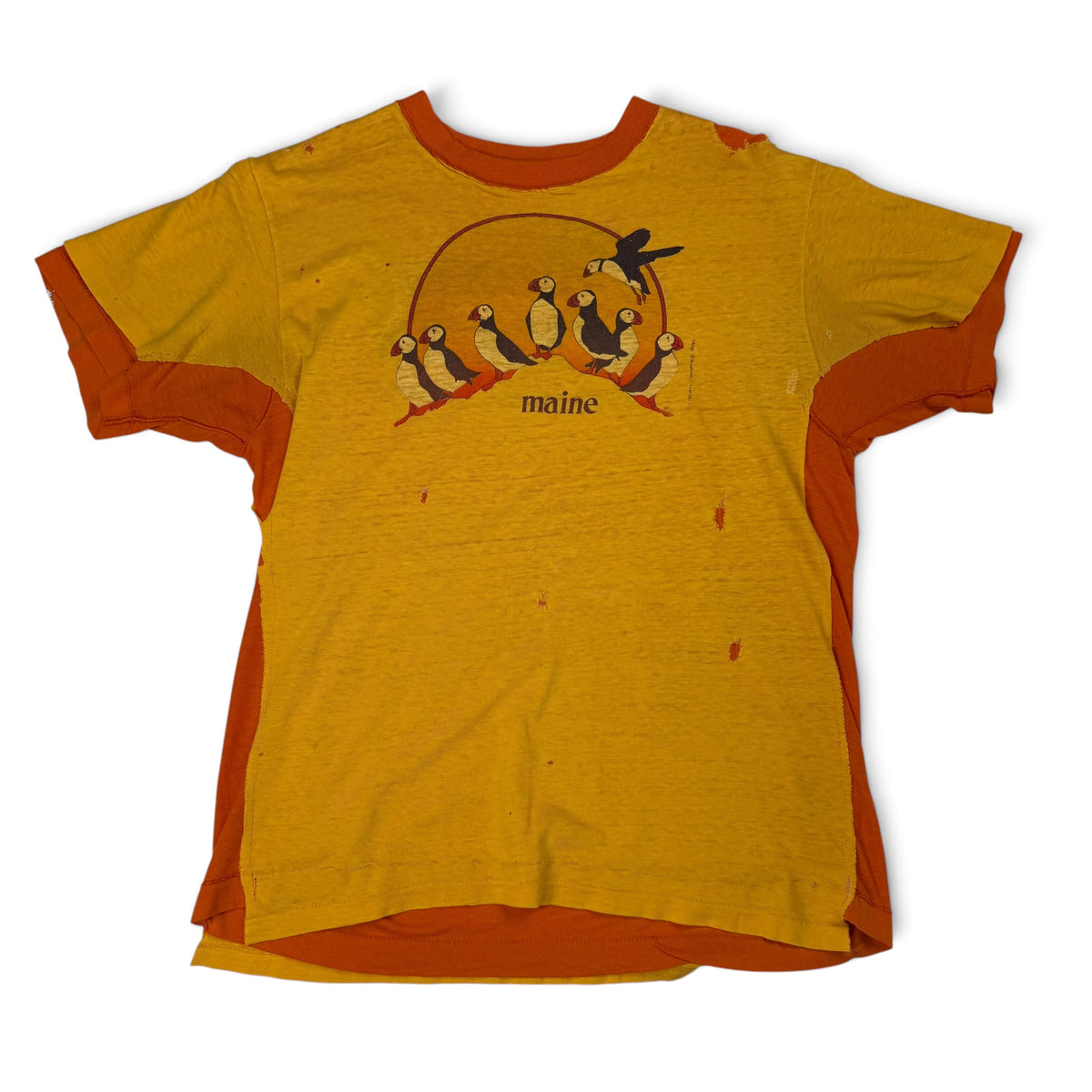 T-shirt teinté de peinture noire vierge des années 00