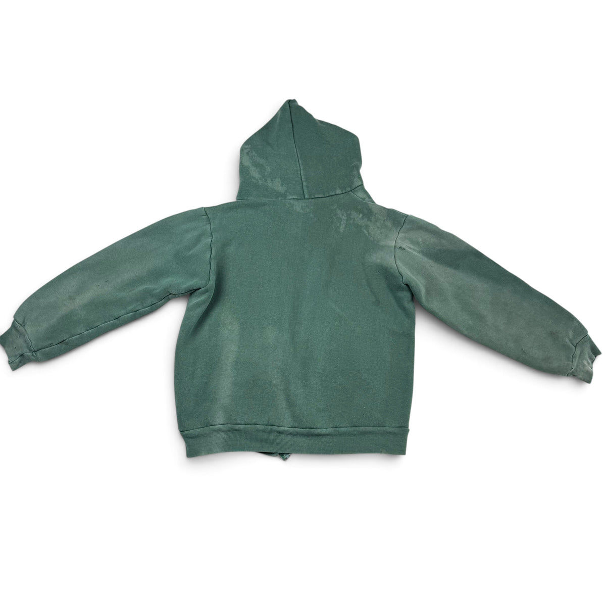 1960s Faded Forest Green Thermal Lined Hoodie