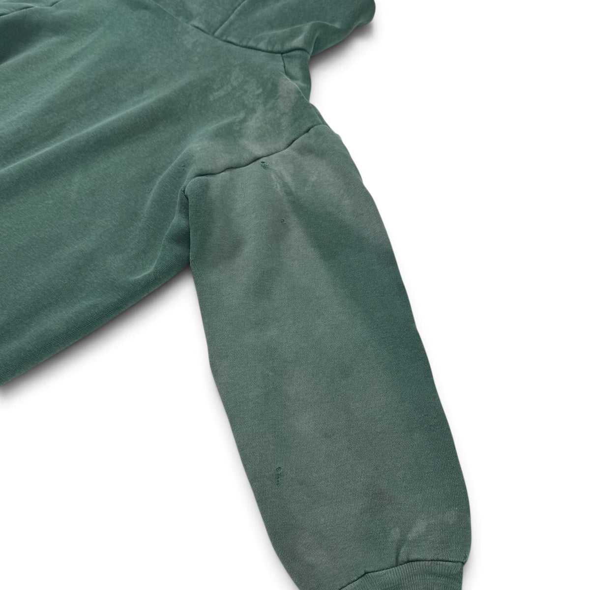 1960s Faded Forest Green Thermal Lined Hoodie