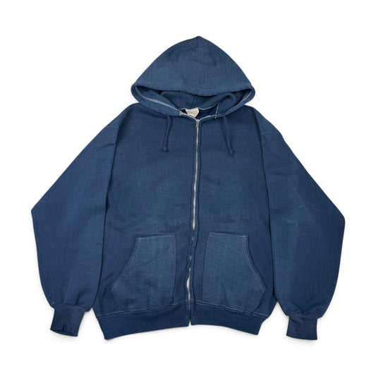 1960s Navy Blue Zip Up Hoodie