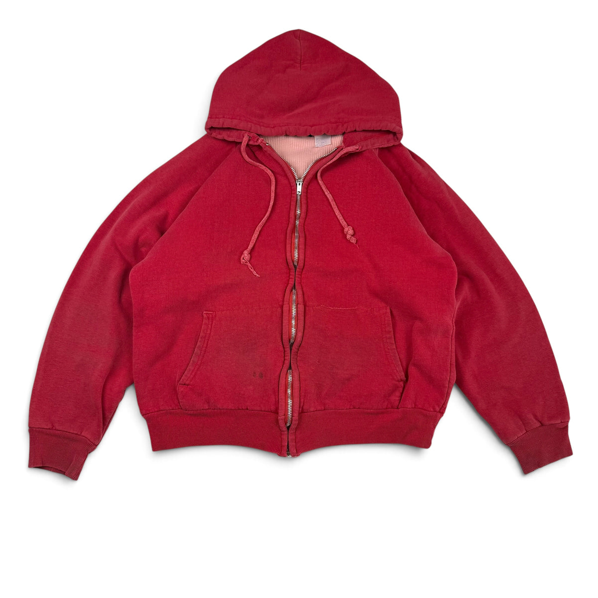 1960s/70s Red Thermal Lined Zip Up Hoodie