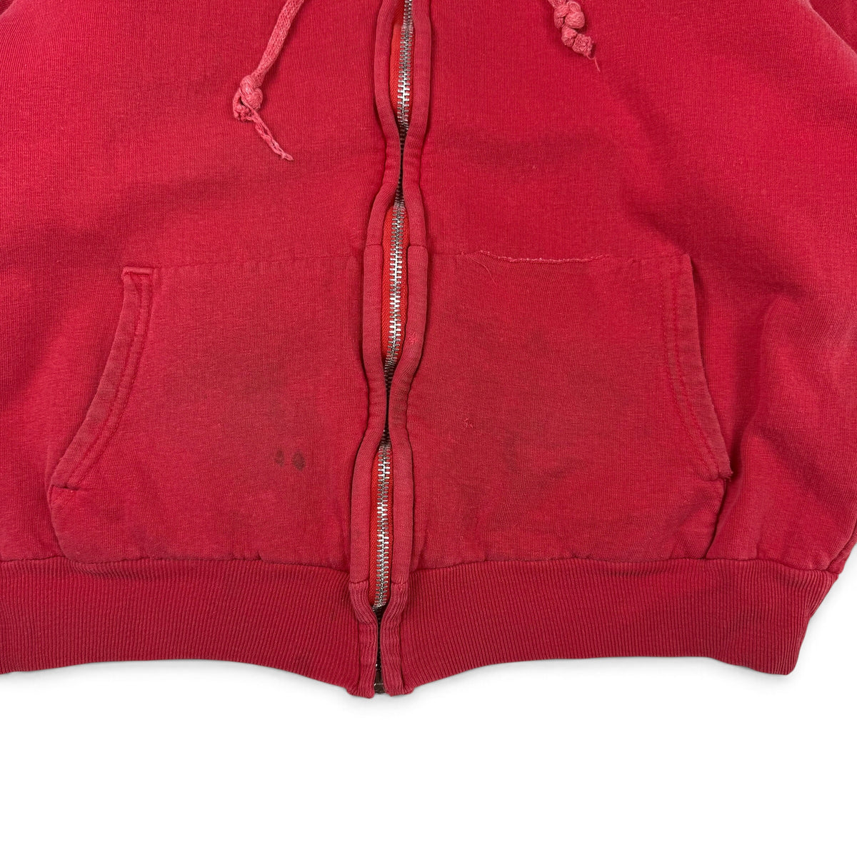 1960s/70s Red Thermal Lined Zip Up Hoodie