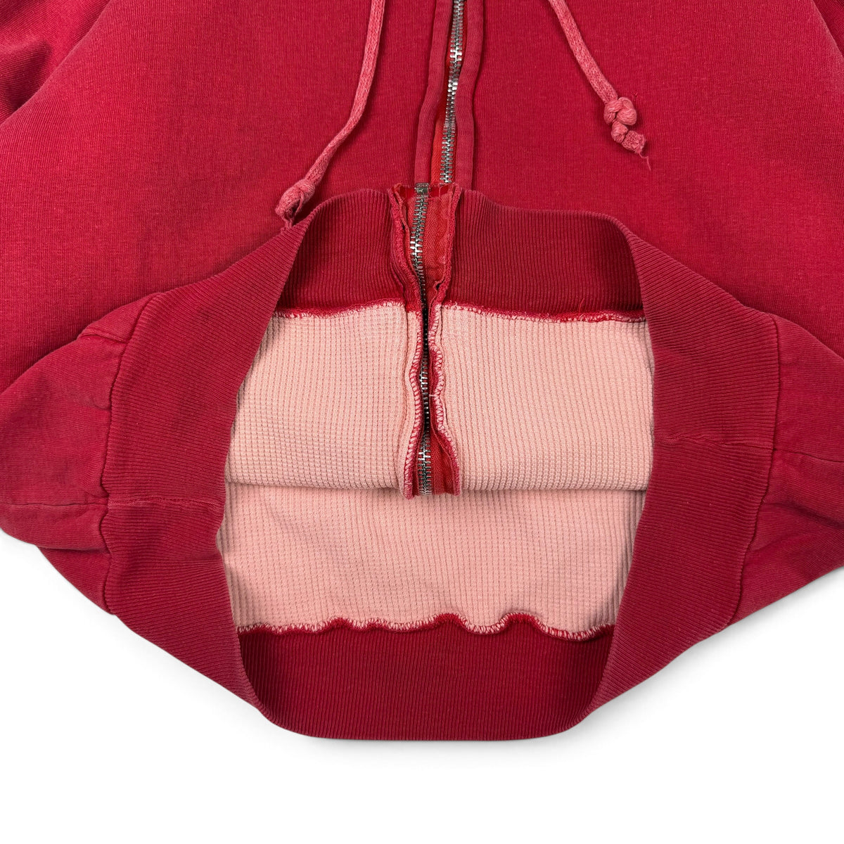 1960s/70s Red Thermal Lined Zip Up Hoodie