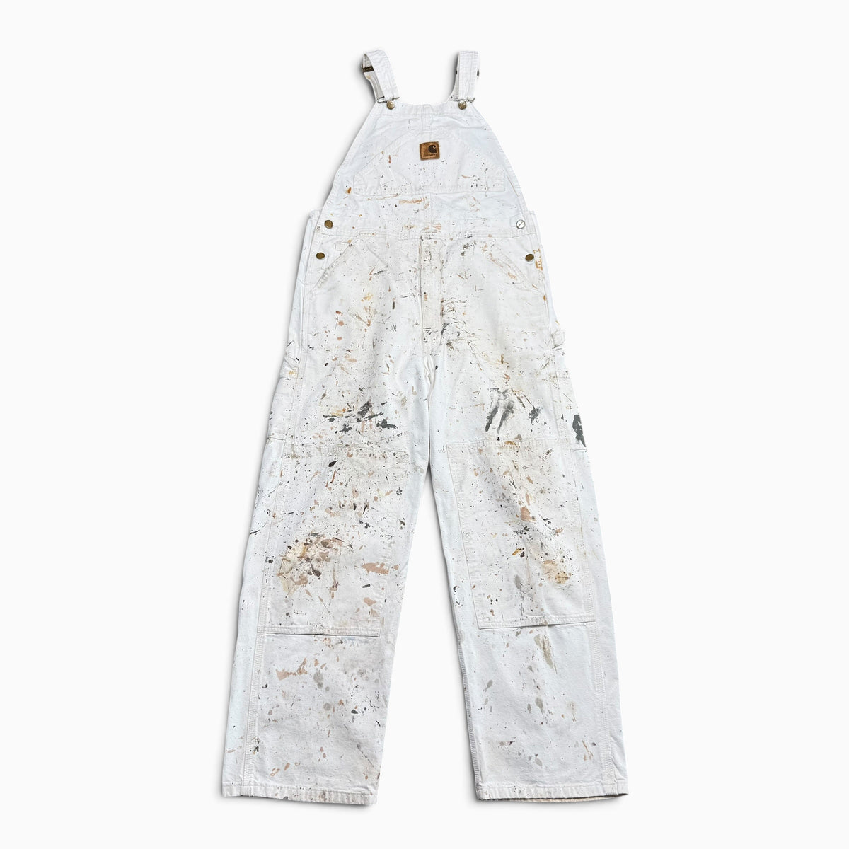 1990s Cream Carhartt Paint Splatter Overalls