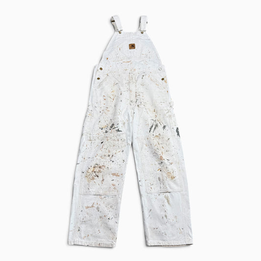 1990s Cream Carhartt Paint Splatter Overalls
