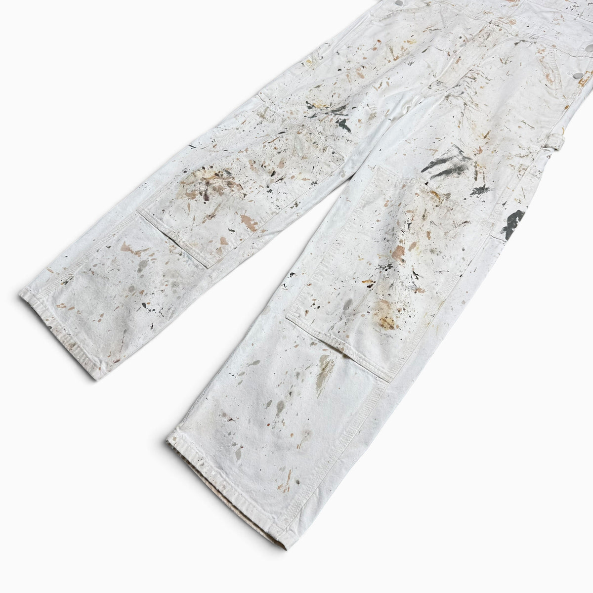 1990s Cream Carhartt Paint Splatter Overalls