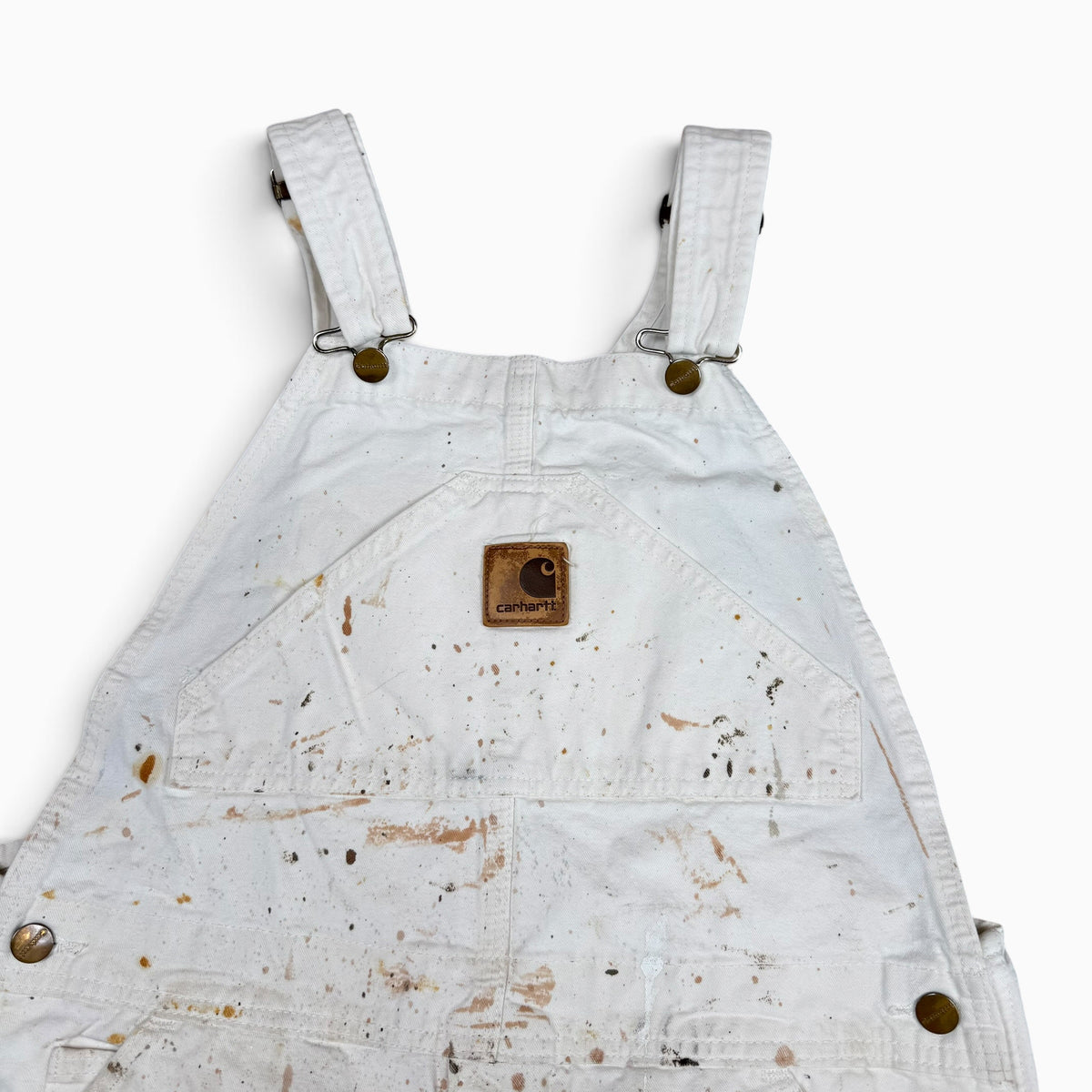 1990s Cream Carhartt Paint Splatter Overalls