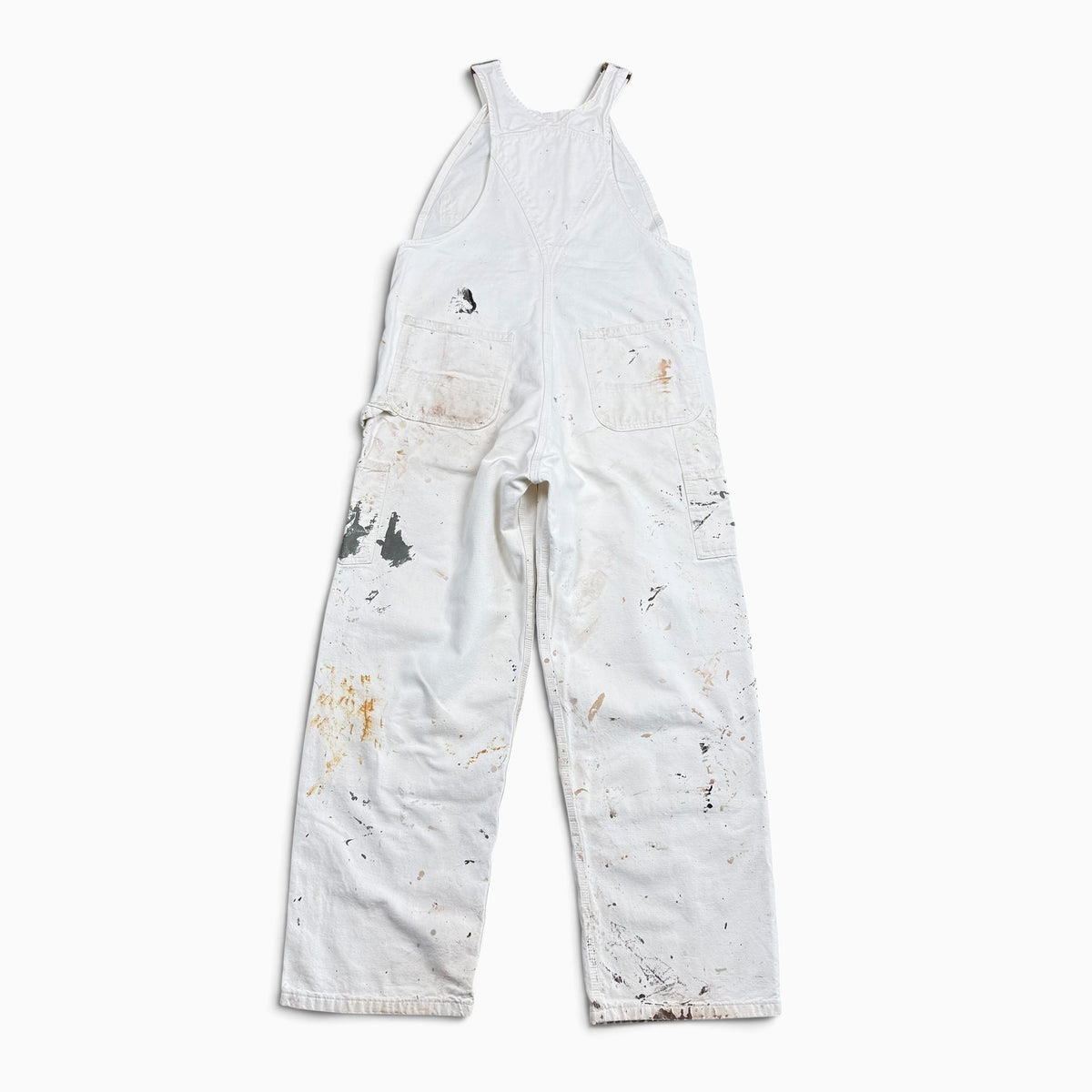1990s Cream Carhartt Paint Splatter Overalls
