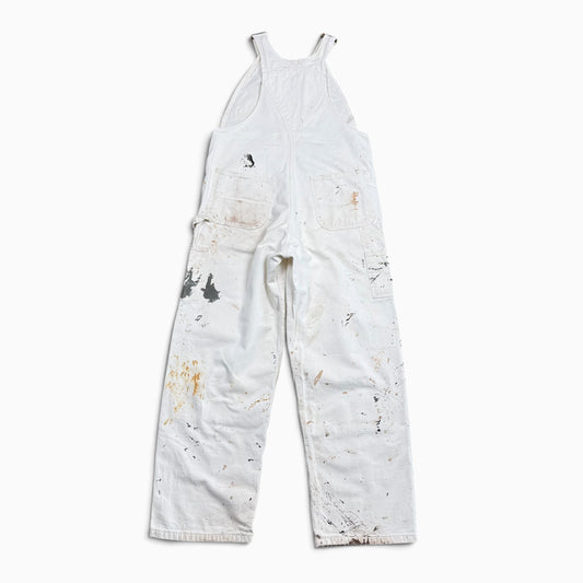 1990s Cream Carhartt Paint Splatter Overalls
