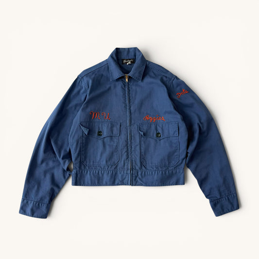 1967 Farmer's Fair Blue Chainstitch Embroidered Jacket