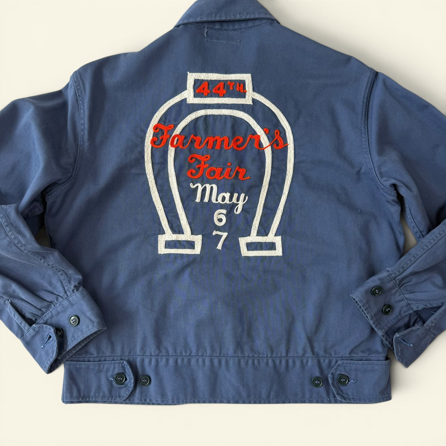 1960s Navy Blue Chainstitch Embroidered Jacket