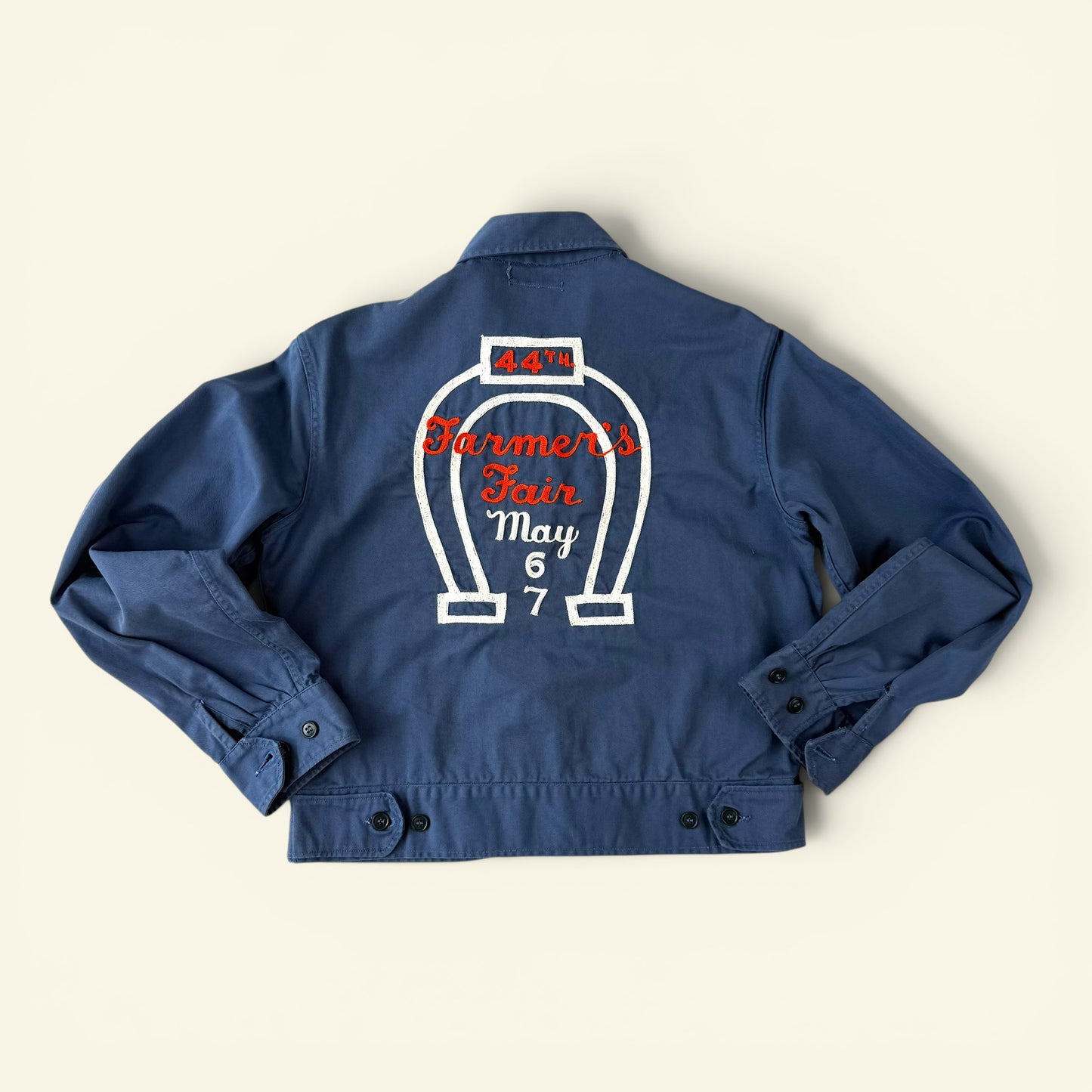 1960s Navy Blue Chainstitch Embroidered Jacket