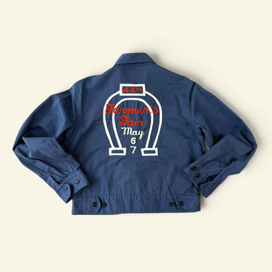 1960s Navy Blue Chainstitch Embroidered Jacket