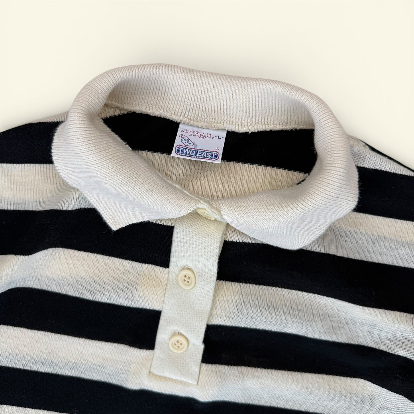 1980s Striped Long Sleeve T Shirt