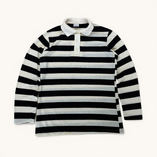 1980s Striped Long Sleeve T Shirt