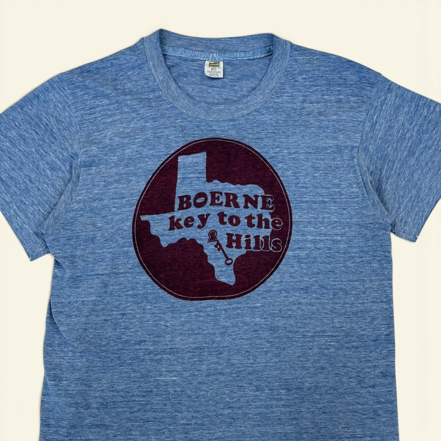 1970s Heather Blue Boerne Texas T Shirt