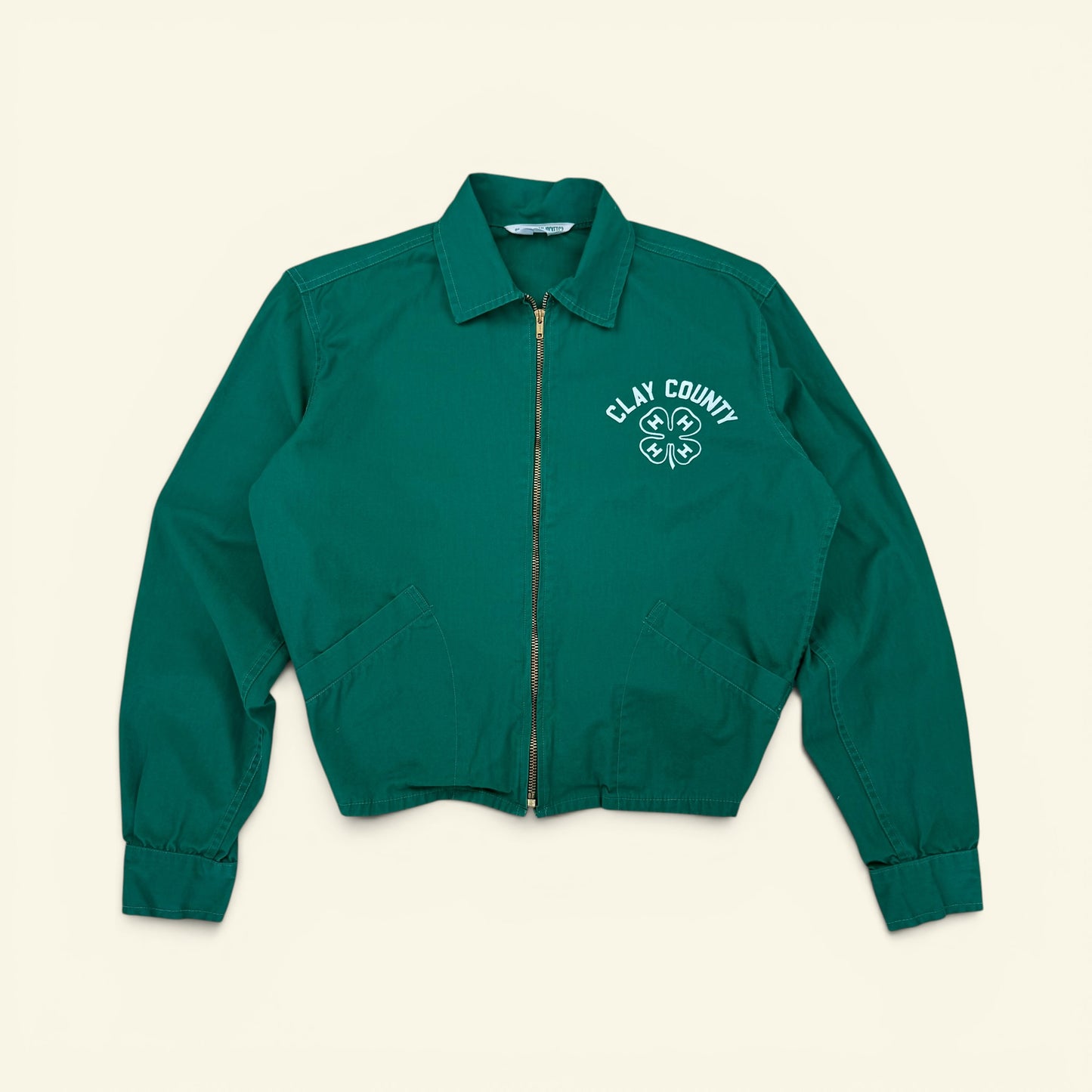 1960s Green Clay County Zip Up Jacket
