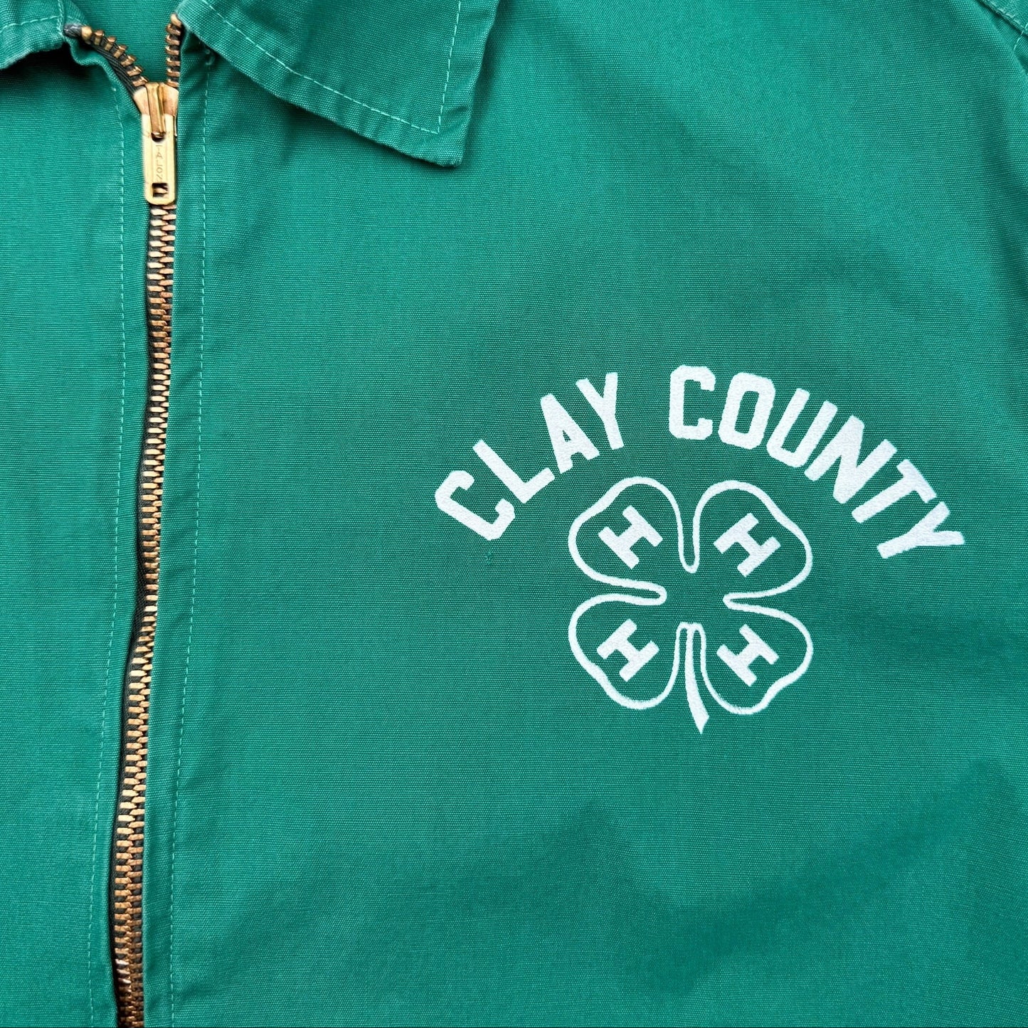1960s Green Clay County Zip Up Jacket
