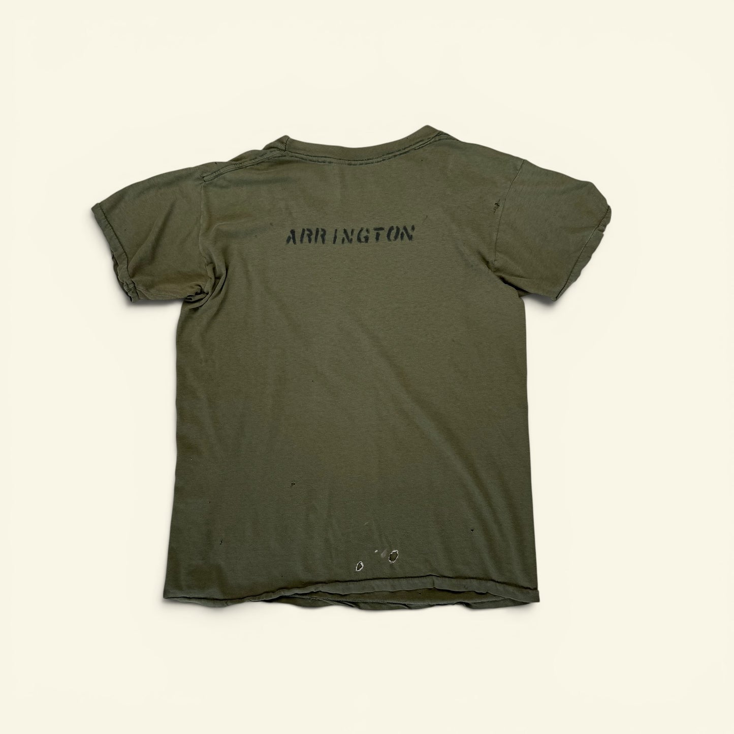 1960s Olive Distressed Military Stencil T Shirt
