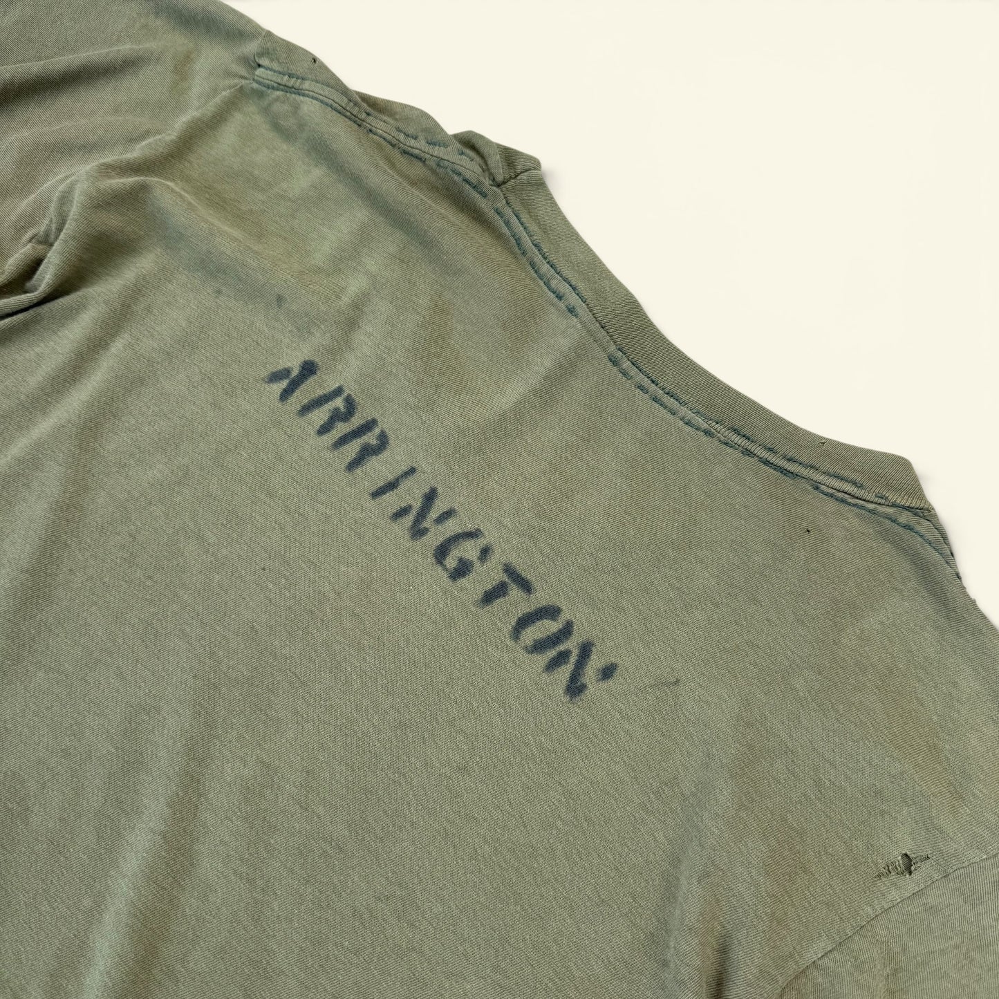 1960s Olive Distressed Military Stencil T Shirt