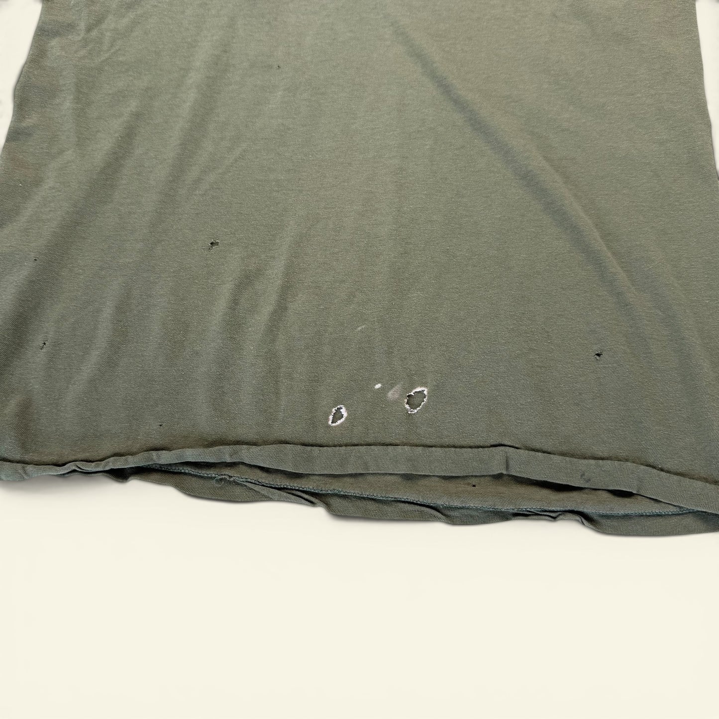 1960s Olive Distressed Military Stencil T Shirt